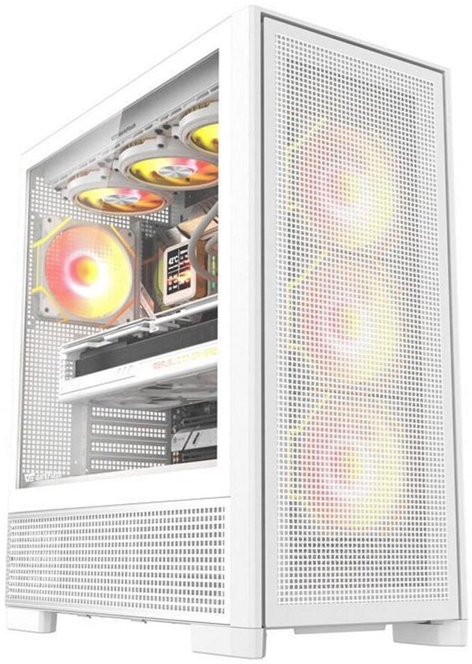 Darkflash Airnova Pc-Behuizing Met 3 Ventilatoren, Wit En Efficiënte Koeling