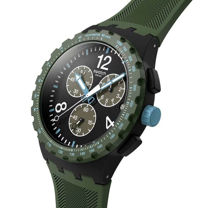 Swatch New Chrono Plastic SUSB421 Olive Rush Horloge