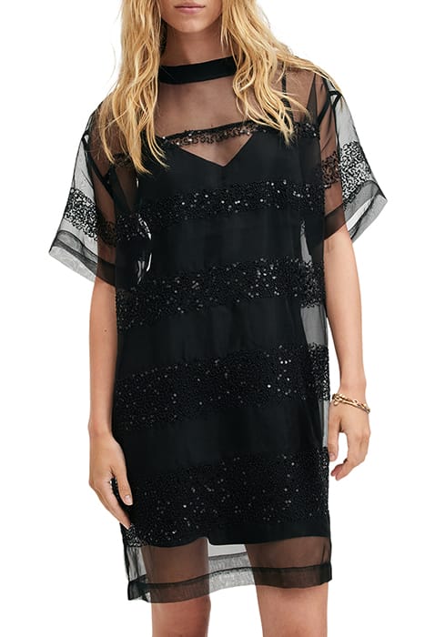 AllSaints Izabela Emb Dress Black Größe: 12 | Minikleider Outlet | Damen | Schwarz