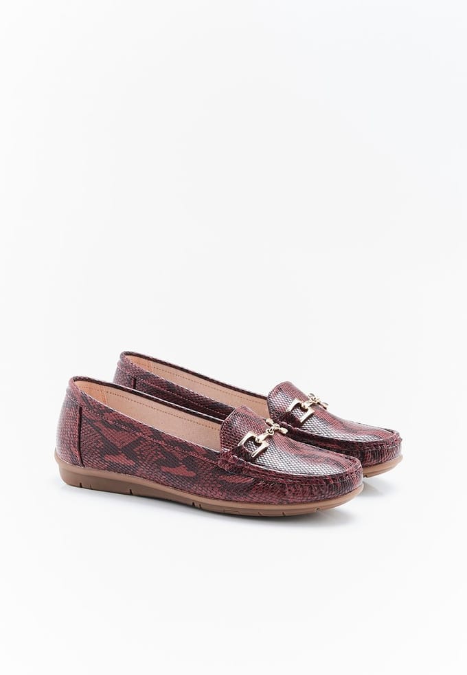 Damart - Mocassins met dierenprint - Dames - Rood - 39