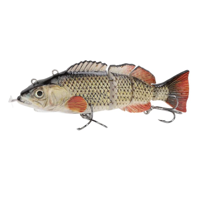 Leurre de pêche électronique rechargeable multi-articulé, appât de pêche réaliste et autonome avec LED beige