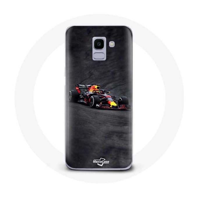 Coque pour Samsung Galaxy A8 2018 Formule 1 Max Verstappen F1 noir rouge et jaune
