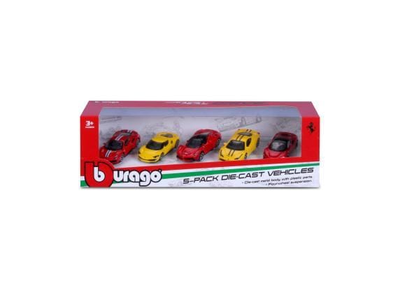 Bburago Burago 5-pack Ferrari 5-pack 1:64 metalen auto's Auto's op schaal Miniatuur auto's