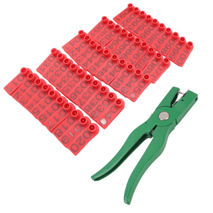 Oormerktang Professionele Dierlijke Oormerk Applicator met Oormerken voor Vee Fok red