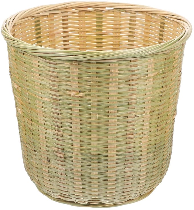 Rieten Prullenbak - Opbergmand Organizer - Ruimte Opruimen - Bamboe Geweven - 20cm Diameter - Natuurlijk