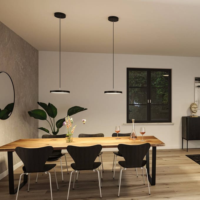 LED-hanglamp Smart Home Zigbee 3.0 Hildor 2700K 1000lm 17W Zwart mat dimbaar