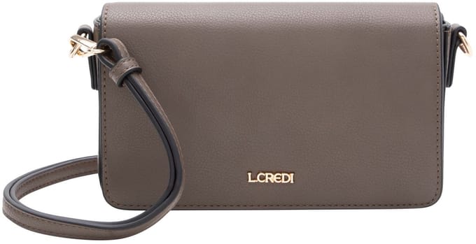 L.CREDI schoudertas clutch Jane Clutch Dark Taupe donkerbruin