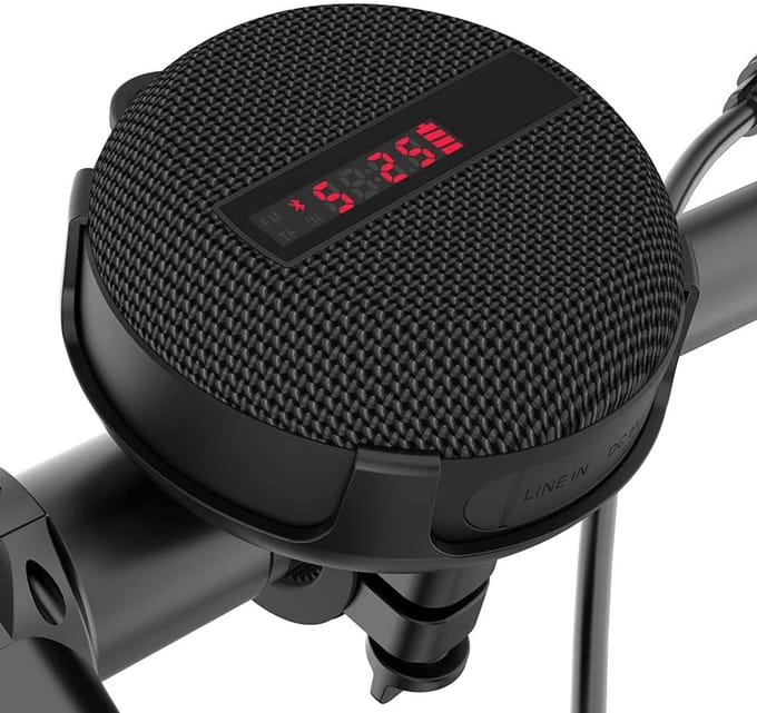 Oneay Waterbestendige draagbare Bluetooth fietsluidspreker – Met microfoon en batterijindicator – Geschikt voor fietsen, wandelen en buitengebruik