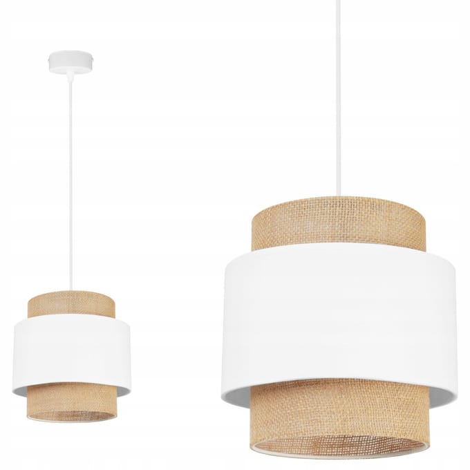 Hanglamp Boho Jute Beige Wit - Stijlvolle Sfeerverlichting