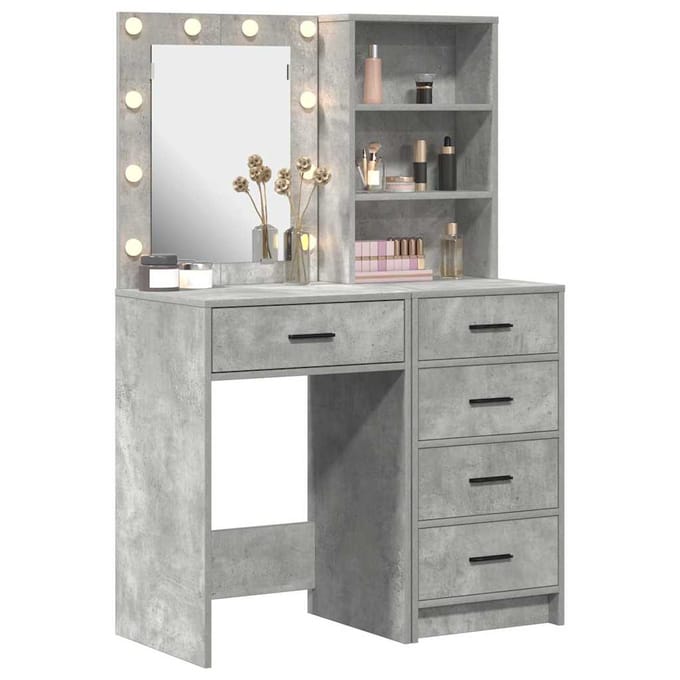vidaXL - Kaptafel - 2 - st - Grijs - 50 - x - 41 - x - 135 - cm - Bewerkt - hout