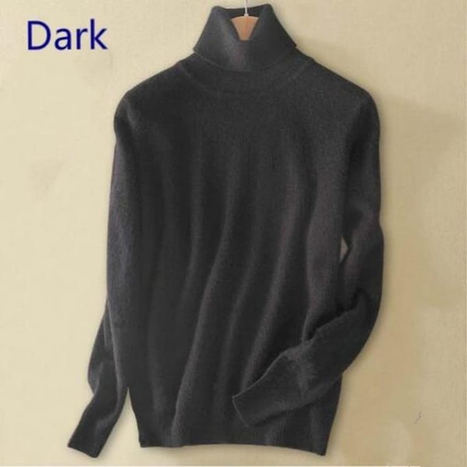 Pull en laine pur cachemire Femme tricoté col roulé Pull en cachemire Pull élasticité Pull Femme col haut pulls à tricoter Pull XL noir
