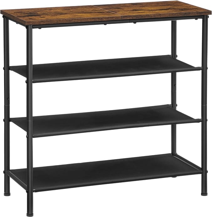 Schoenenrek – 3 lagen – Industrieel design – Rustiek bruin/zwart – LBS035B01V1