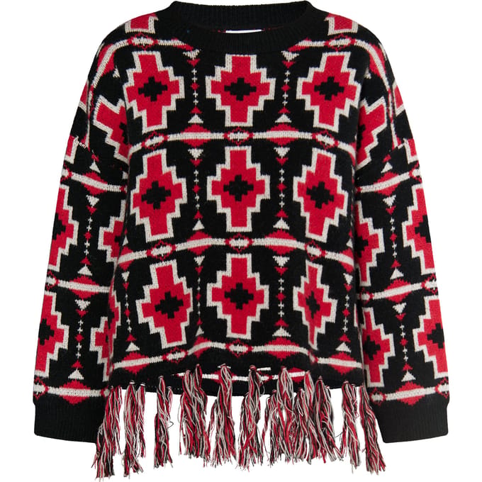 IZIA Jumper Dames zwart wit rood
