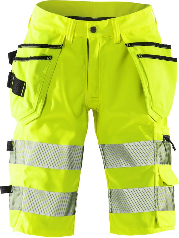 Fristads Hi Vis Korte Stretchbroek Vrouw Klasse 1 2529 Plu - Hi-Vis geel - 46
