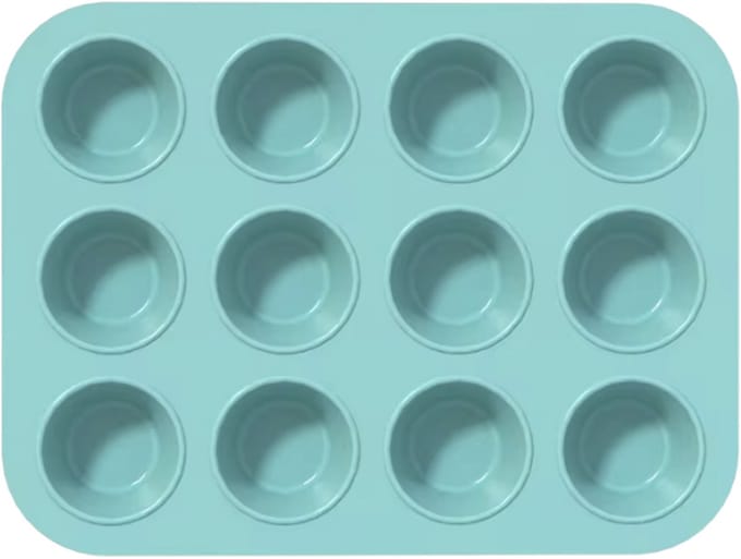 Scoby - Siliconen Muffinvorm - Muffin Bakvorm - Silicone Baking Mold - 12 Vaks - Flexibel - 30x22CM - Turquoise