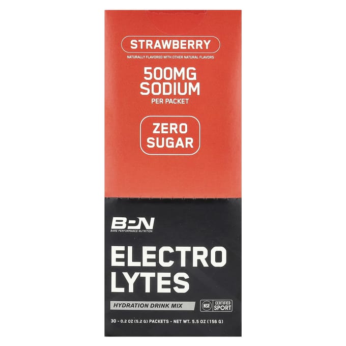 BPN, Électrolytes, Mélange pour boisson de réhydratation, Saveur Fraise, 30 Sachets, 0,2 oz (5,2 g) Chaque