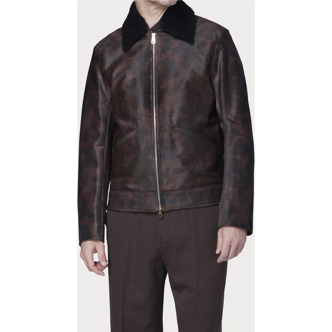 Paul Smith Slim Fit Leather Jacket Taupe Größe: M | Lederjacken Outlet | Herren | Schwarz