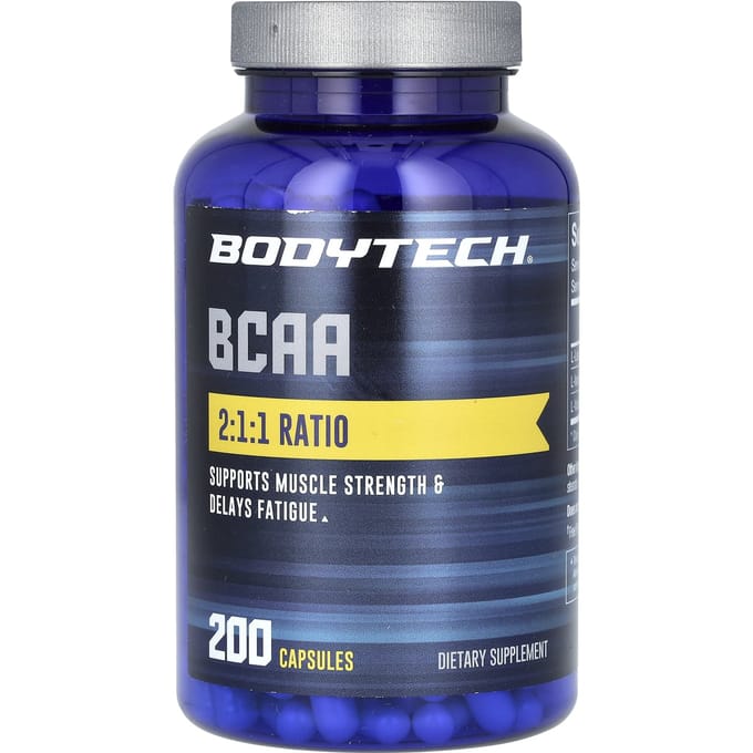BodyTech, BCAA, 200 capsules