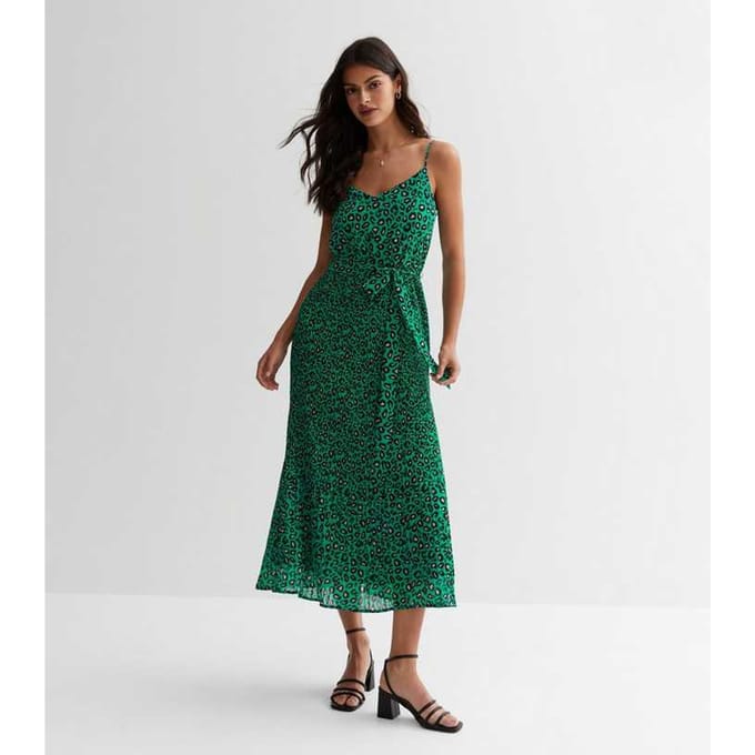 Cami geplooide midi-jurk met dierenprint