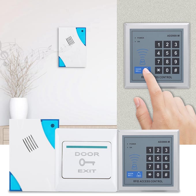 Elektrische Deuropener ZONDER Slot Enkele Deur Kaart Wachtwoord Toegangscontrole Toetsenbord Beveiligingssysteem Kit gray