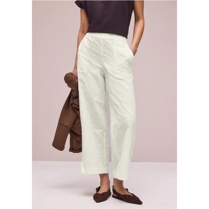 Wide Legs broek met borduurpatroon