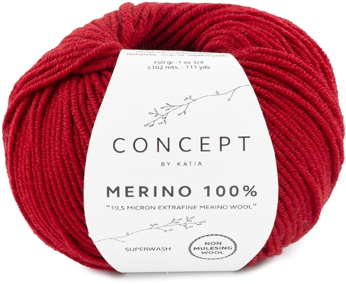 Katia Concept Merino 100% - 52 wijnrood - Wol Garen