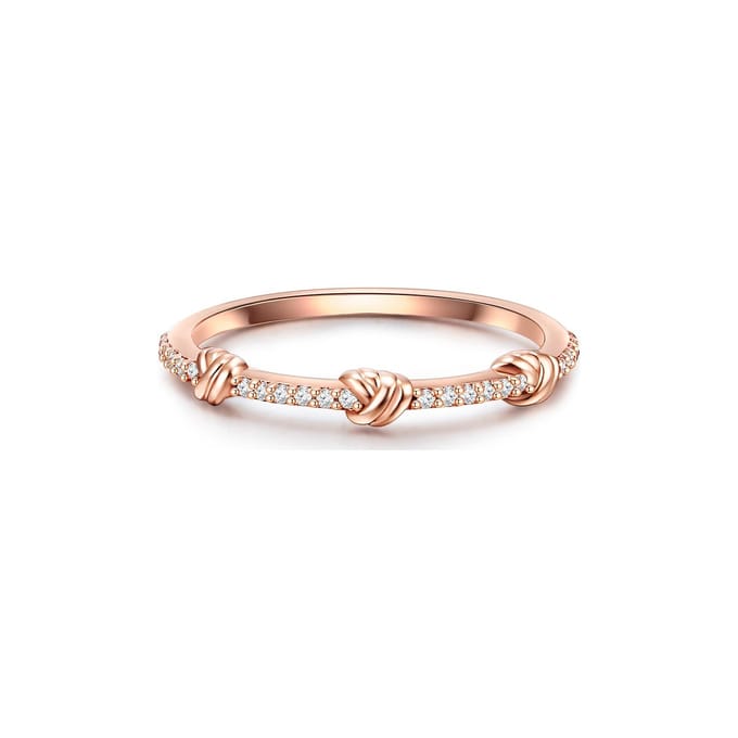Gems München Dames Dames ring 925 sterling zilver Zirkonia 54 Roségoud 32019740