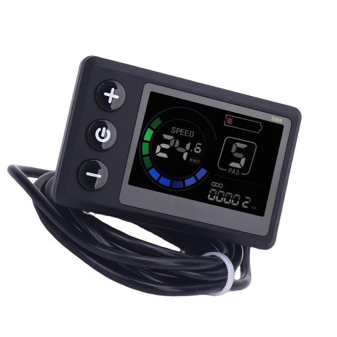 Elektrische LCD-displaymeter S869 DC 24V 36V 48V LCD-scherm Bedieningspaneel met SM-stekker voor gray