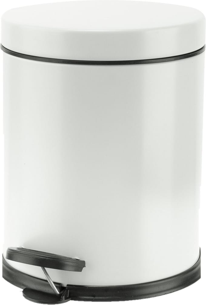 Cosy & Trendy Pedaalemmer - wit - 5 liter - 24 cm - RVS - Vuilnisbak