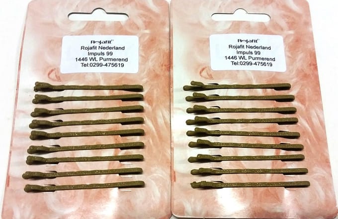 Rojafit Professionele Schuifspeldjes - 5 cm - 2 kaartjes a 9 stuks - Blond