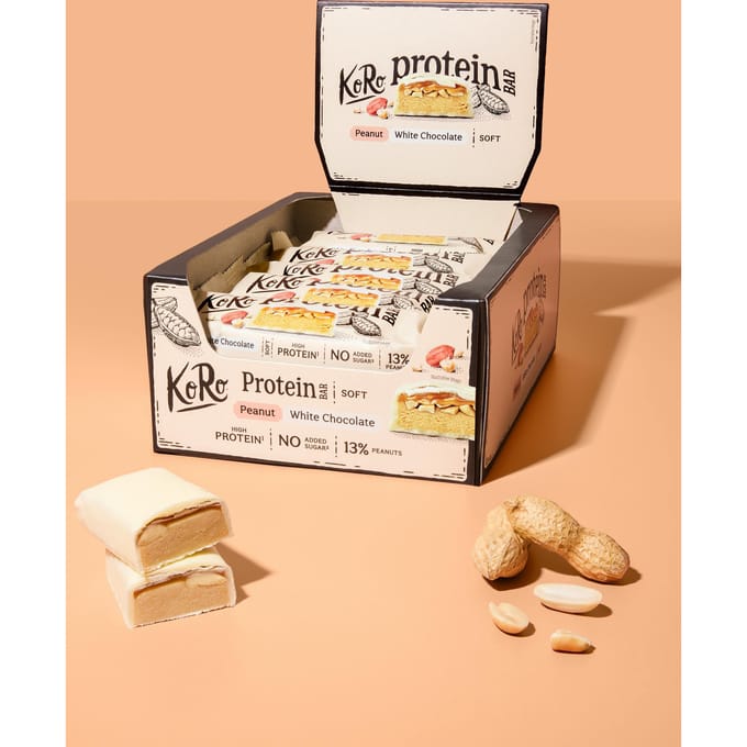 Soft protein bar peanut white chocolate | 12 x 45 g