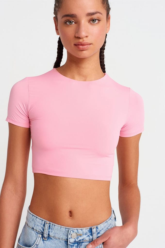Dames Slim Fit Crop T-Shirt