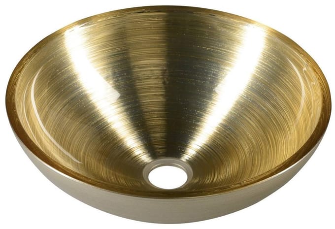 Sapho Murano Glazen waskom, Ø40cm, goudkleurig/zilver