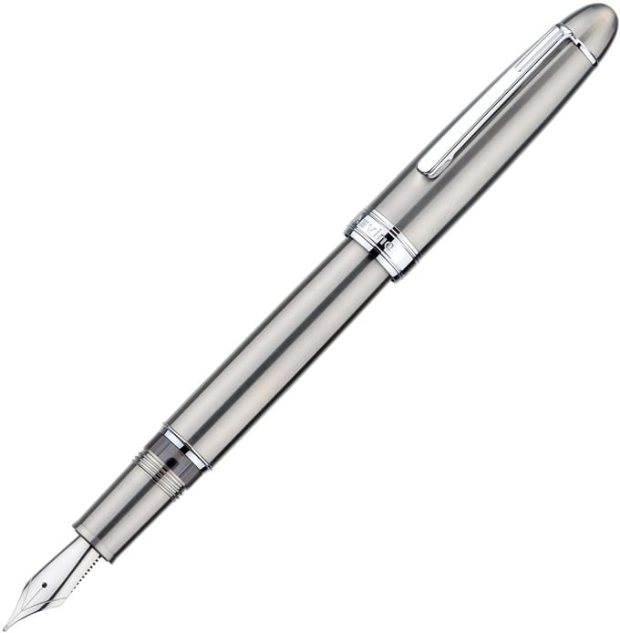 Dailygoods - Asvine J16 Solid Titanium Vulpen Medium Jowo Nib Zuiger Vulpen, Inkt Venster Ontwerp met Sleutel en Pen Doos