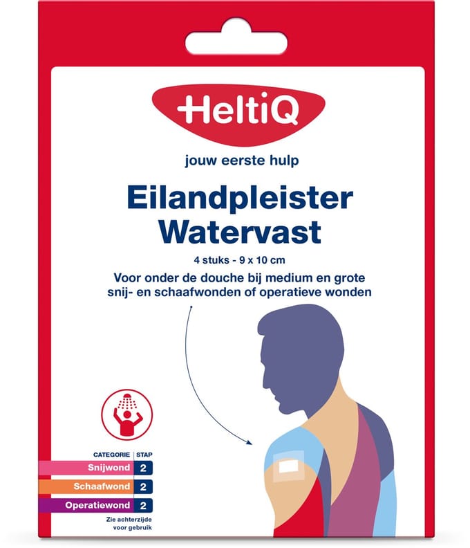 Heltiq Watervast - 9 x 10 cm - 4 stuks - Pleisters