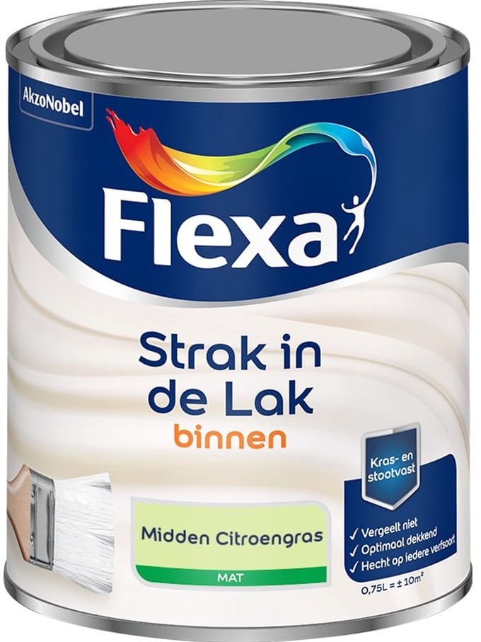 Flexa - Strak In De Lak Binnenlak Mat - Midden Citroengras - Mengverf - 750 Ml