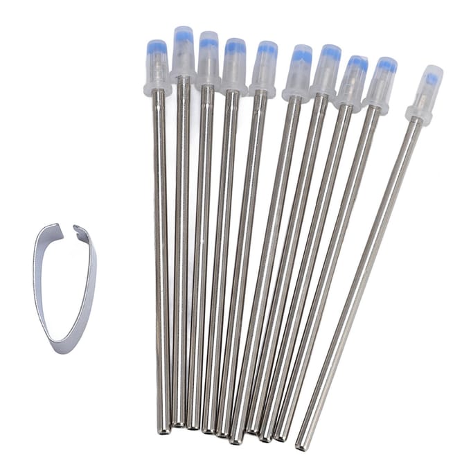 10 PIÈCES Recharges D1 Métal 0,5 mm Extra Fine À Base d'Eau Pointes de Rechange pour Stylo Bille gray