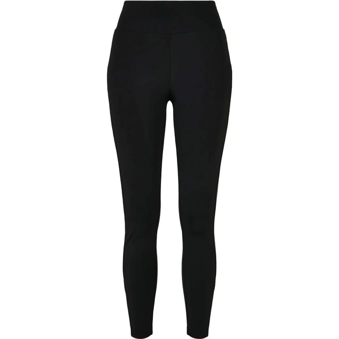 Urban Classics - Highwaist Shiny Stripe Legging - S - Zwart