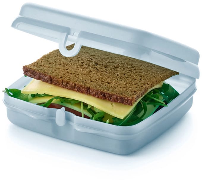 Tupperware Eco Sandwichdoos Vierkant Lichtblauw Transparant | Snackie Broodtrommel