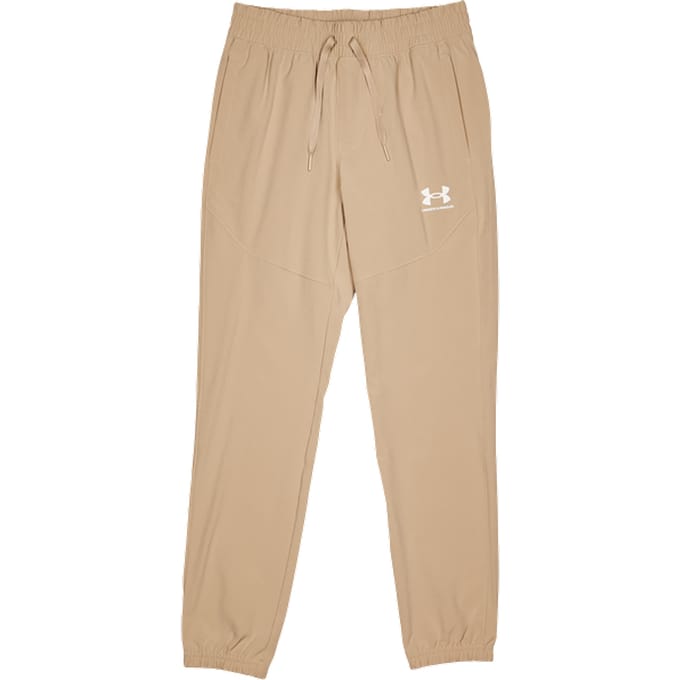 Under Armour Vibe Broeken Kinder - Beige - Maat 149 - 160 CM - Poly Woven