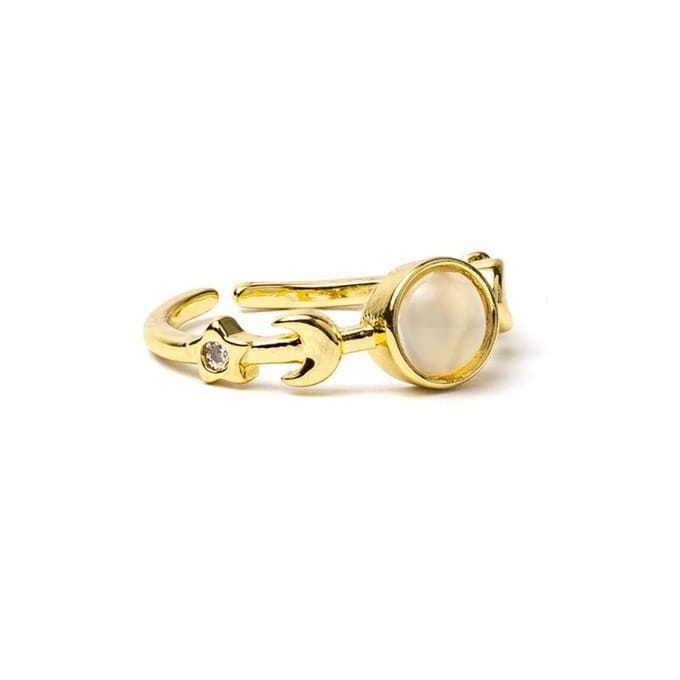 Ring maanfasen met witte agaat