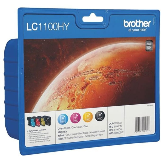 Brother Inktcartridge LC-1100HYVALBP 4-kleuren Multipack Hoge capaciteit