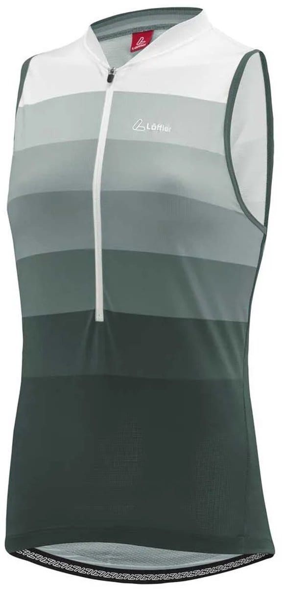 Loeffler Half Zip Rainbow Mouwloos Fietstrui Groen 42 Vrouw