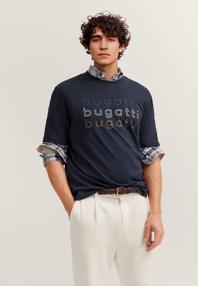 Bugatti Herren T-shirt met bugatti-print