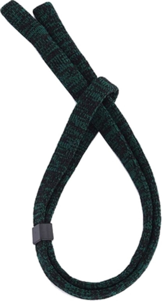Fako Bijoux® - Elastisch Geweven Brillenkoord - Zacht Textiel - Verstelbaar Brillenkoord - Brilband - Groen/Zwart