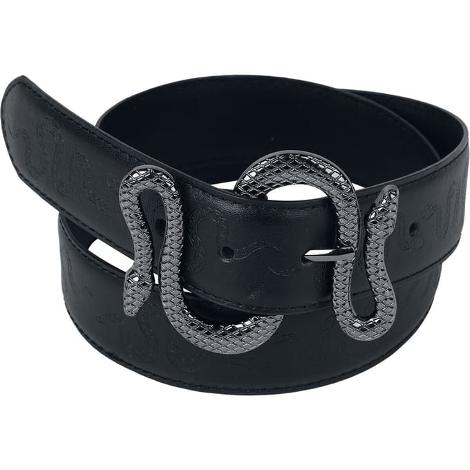 Black Premium by EMP Zwarte riem met slangengespsluiting - Unisex - 105 cm