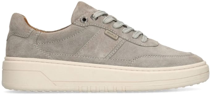 Manfield - Heren - Grijze suède sneakers - Maat 42