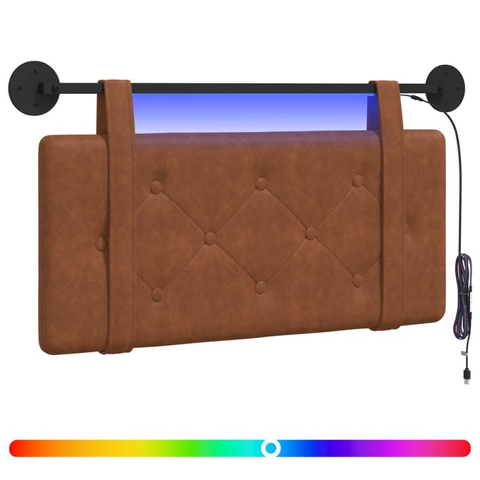 vidaXL - Hangend - hoofdbord - Bruin - Antiek - PU