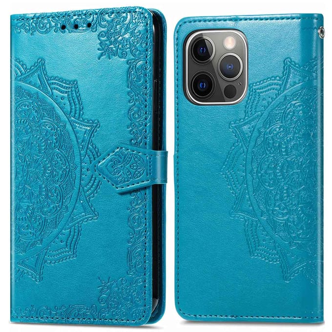 imoshion Hoesje - Geschikt voor Apple iPhone 13 Pro - Mandala Bookcase - Turquoise