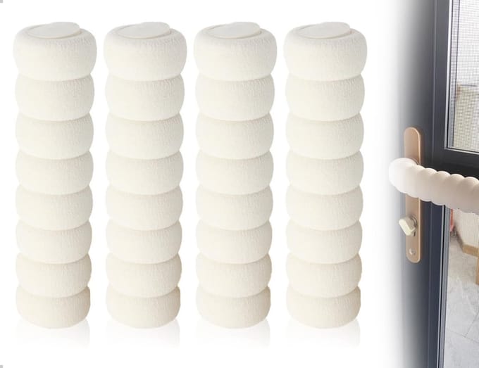 Set van 4 Schuimdeuren Handvatbeschermers - Bescherming voor Deuren, Muren en Meubels (Wit)